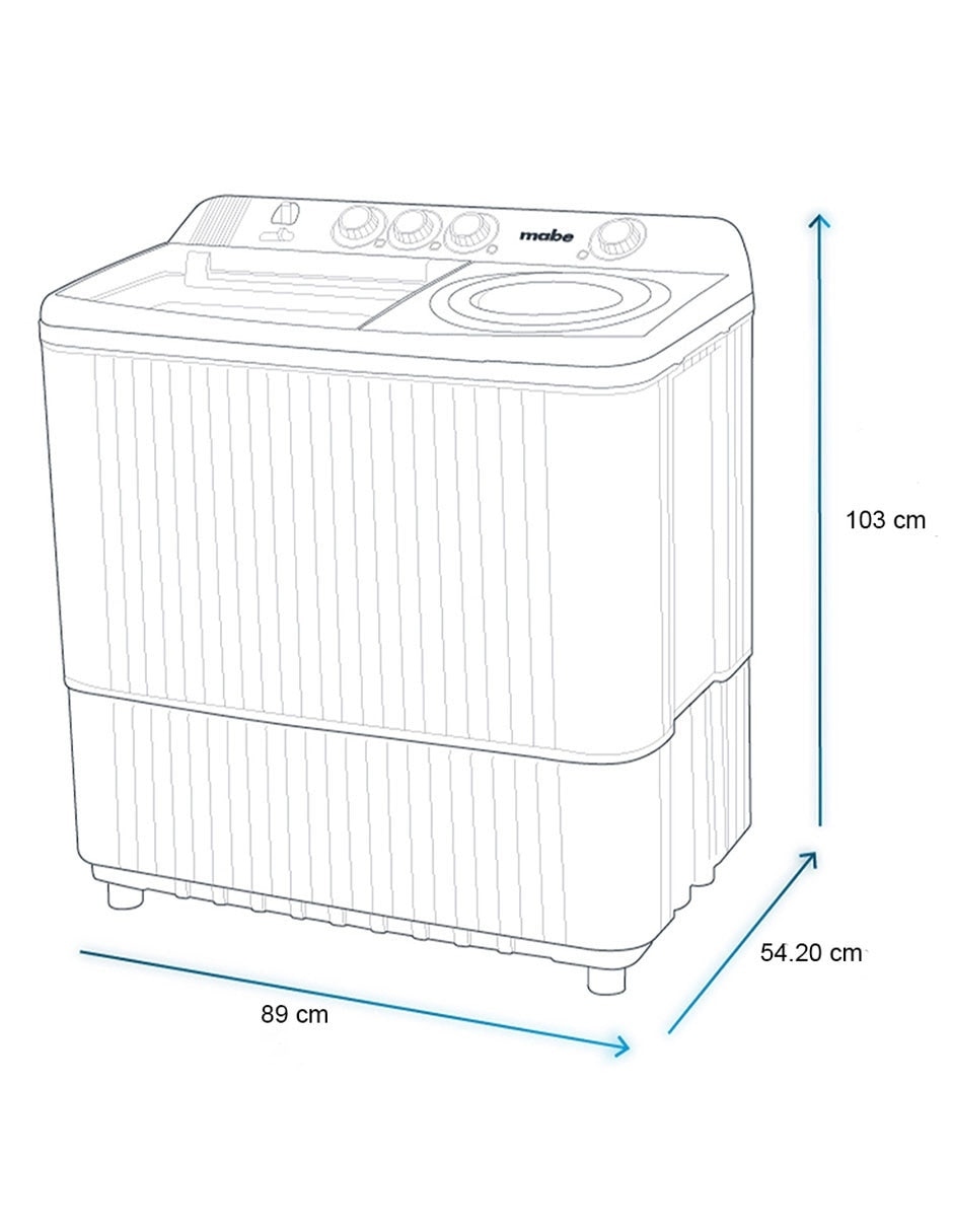 Lavadora Mabe 18 Kg semiautomática carga superior LMDX8124HBAB0
