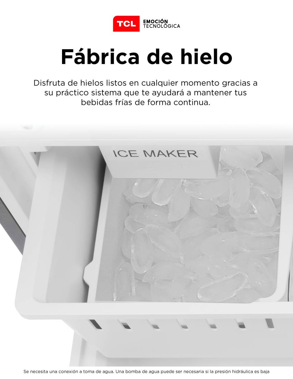 Refrigerador french door 18 pies inverter y frost fábrica de hielo tfr18si 4