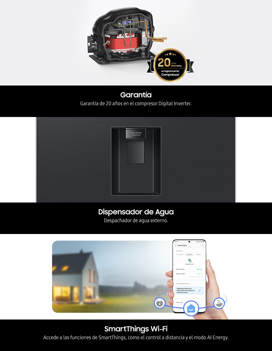 Refrigerador Samsung 14 pies cúbicos inverter y no frost y fábrica de hielo RT38DG6224S9EM