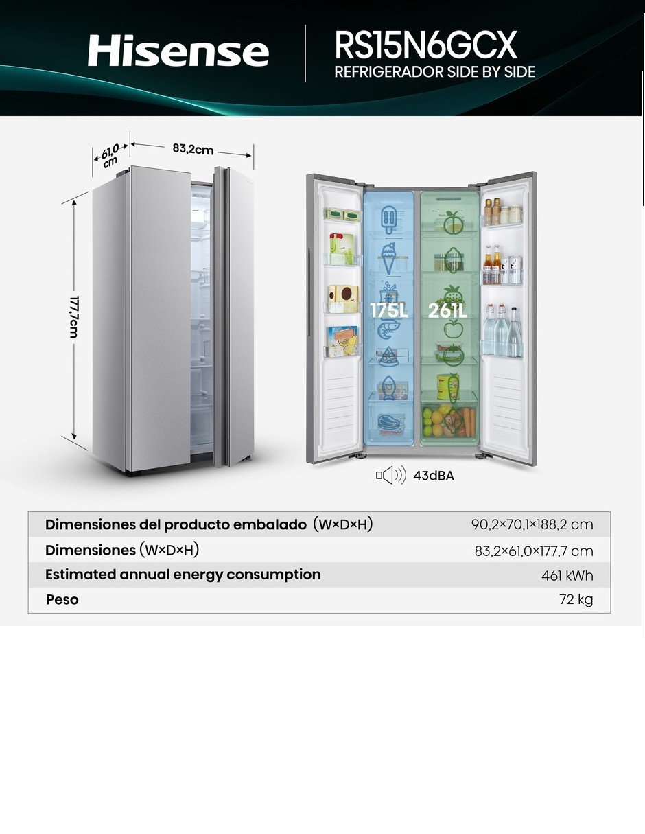 Refrigerador 15 pies cúbicos rs15n6gcx 8