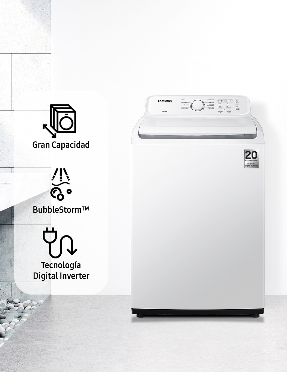 Lavadora 22 kg automática carga superior WA22B3550GW/AX