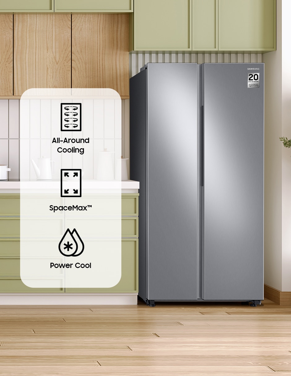 Refrigerador Dúplex Samsung 23 pies cúbicos inverter no frost fábrica de hielos