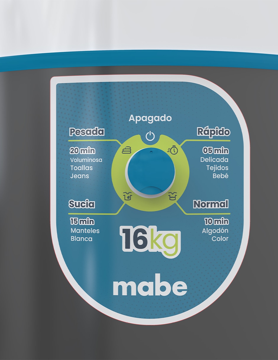Lavadora Mabe 16 kg manual carga superior LRM16A