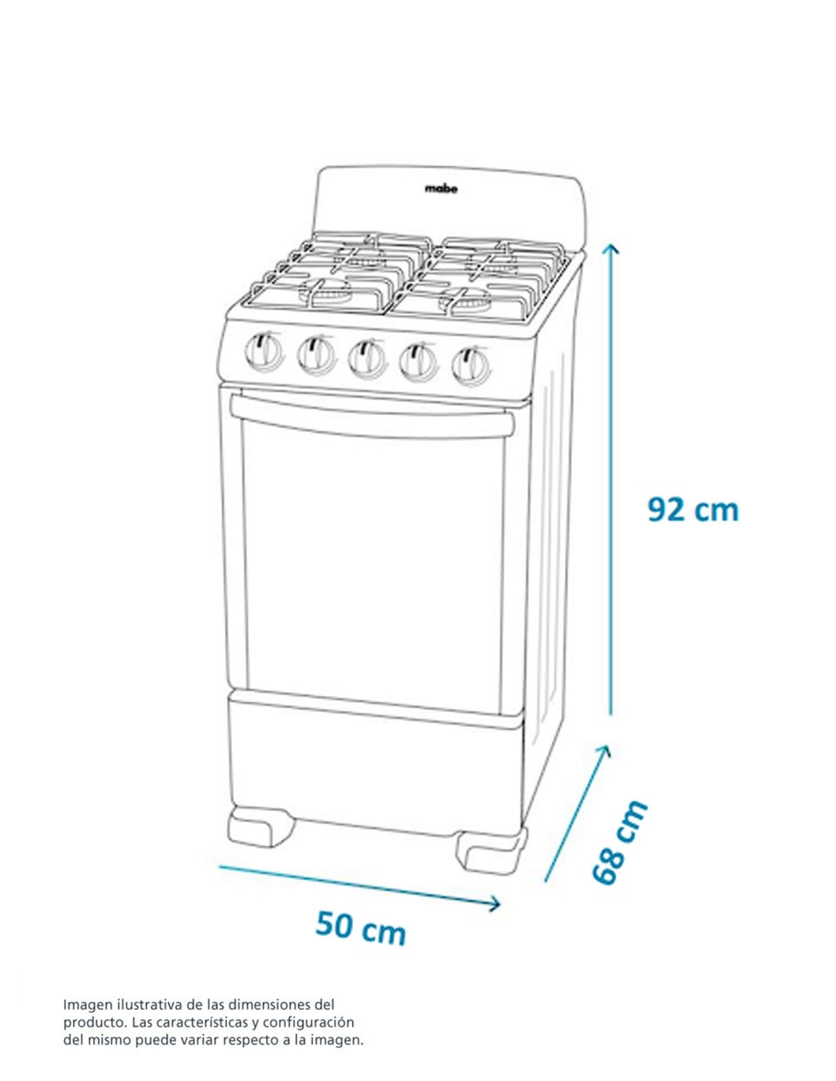 Estufa a Gas LP 50 cm EI5020BAPN1 de 4 quemadores 8