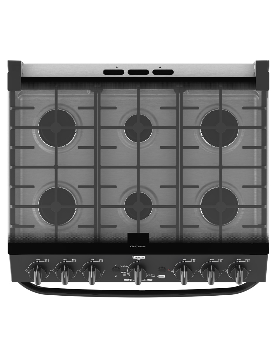Estufa a gas LP Mabe 76cm EMHA7602JBS0 de 6 quemadores