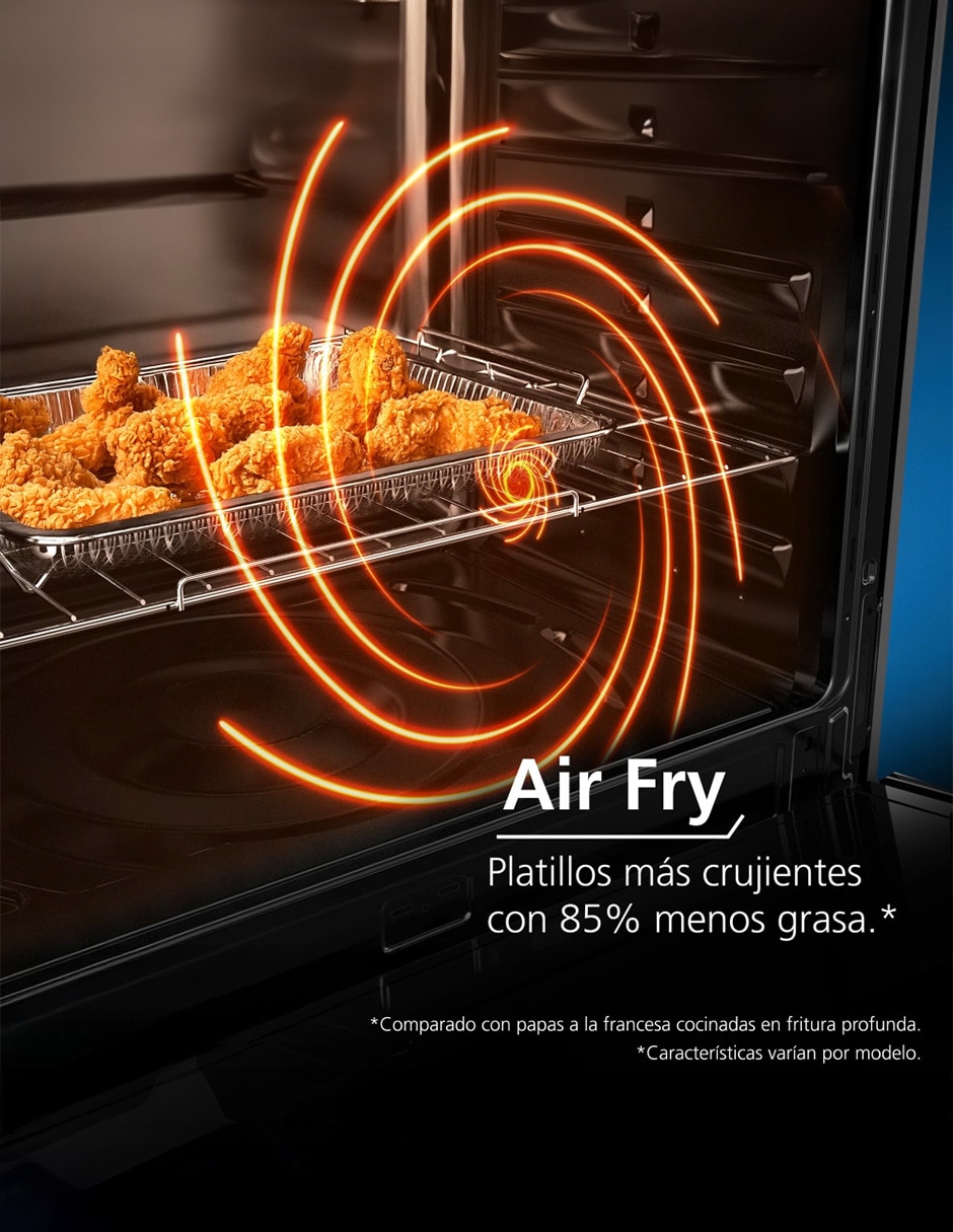 Estufa a gas LP AirFryer 76 cm EMHA7602DSS0 de 6 quemadores 3
