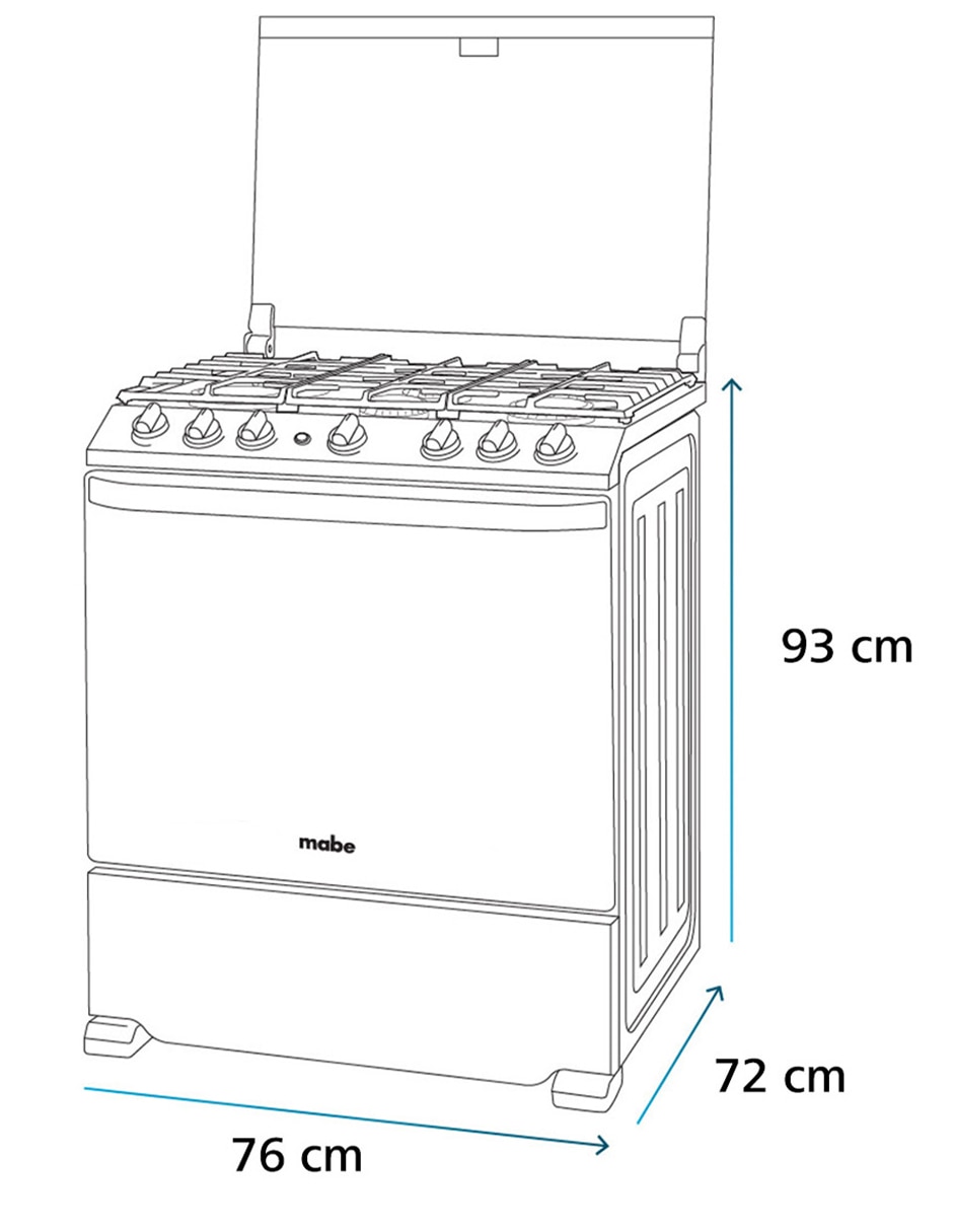 Estufa a gas LP AirFryer 76 cm EMHA7602DSS0 de 6 quemadores 7