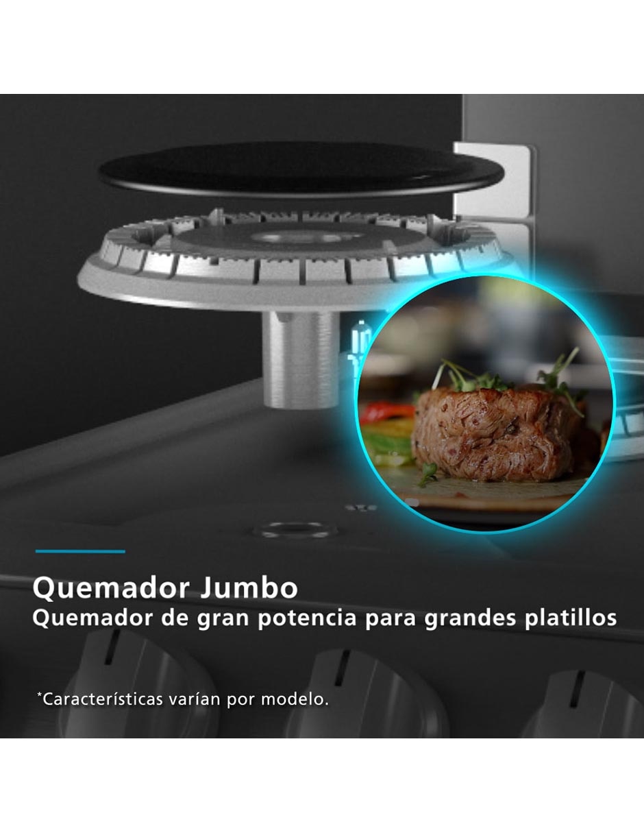 Estufa a gas LP Mabe 75.80 cm EMHA7613DTSS0 de 6 quemadores