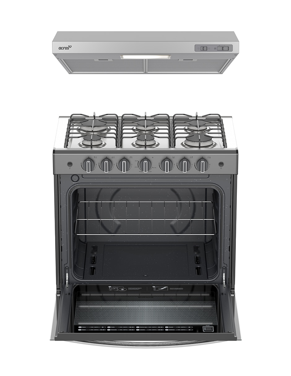 Estufa Gas natural/lp Estufa: 79.68 cm y Campana: 80 cm 6 quemadores 6